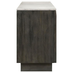 Dennis 3-door Marble Top Dining Sideboard Server White and Tobacco Grey - 190655