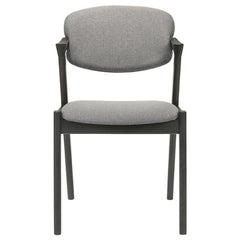 Stevie Upholstered Demi Arm Dining Side Chairs Brown Grey and Black (Set of 2) - 115112