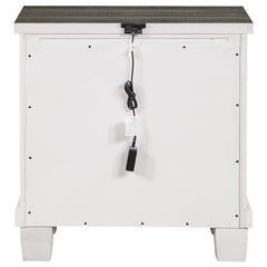 Lilith 2-drawer Nightstand Distressed White - 224472