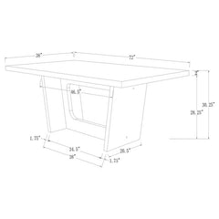 Sherry 5-piece Rectangular Marble Top Dining Set Sand and White - 115511-S5S