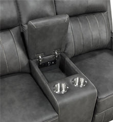 Raelynn 3-piece Upholstered Reclining Sofa Set Grey - 603191-S3