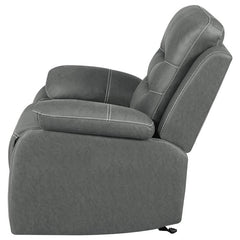 Nova Upholstered Padded Arm Glider Recliner Dark Grey - 602533