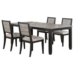 Elodie 5-piece Dining Table Set with Extension Leaf Grey and Black - 121221-S5