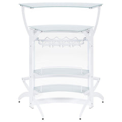 Dallas 2-shelf Home Bar White and Frosted Glass - 182136