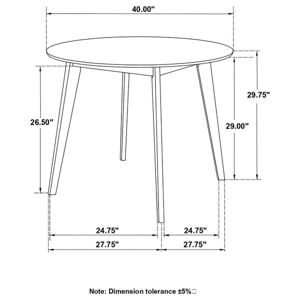 Breckenridge Round Dining Table Matte White and Natural Oak - 192790