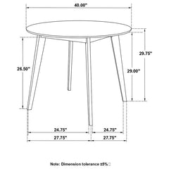 Breckenridge Round Dining Table Matte White and Natural Oak - 192790
