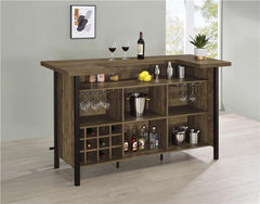 Bellemore Rectangular Storage Bar Unit Rustic Oak - 182104