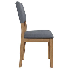Sharon Open Back Padded Upholstered Dining Side Chair Blue and Brown (Set of 2) - 104172