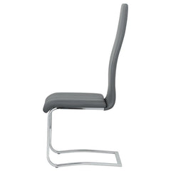 Montclair Upholstered High Back Side Chairs Grey and Chrome (Set of 4) - 100515GRY