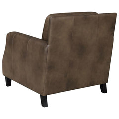 Leaton 3-piece Upholstered Recessed Arm Sofa Set Brown Sugar - 509441-S3