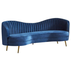 Sophia 2-piece Upholstered Channel Tufted Sofa Set Blue - 506861-S2