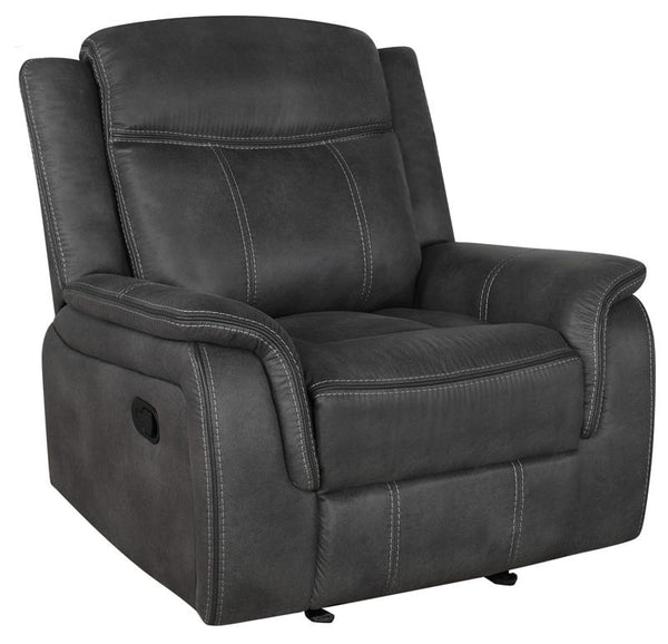 Lawrence Upholstered Padded Arm Glider Recliner Charcoal - 603506