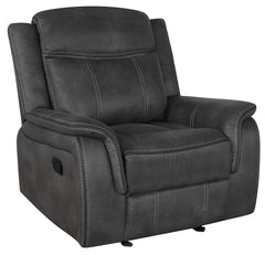 Lawrence 3-piece Upholstered Reclining Sofa Set Charcoal - 603504-S3