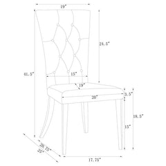 Kerwin Tufted Upholstered Side Chair (Set of 2) White and Chrome - 111102