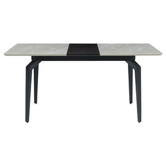 Mina Rectangular Dining Table Grey Ceramic and Sandy Black - 193831