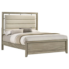 Giselle Wood Eastern King Panel Bed Rustic Beige - 224391KE