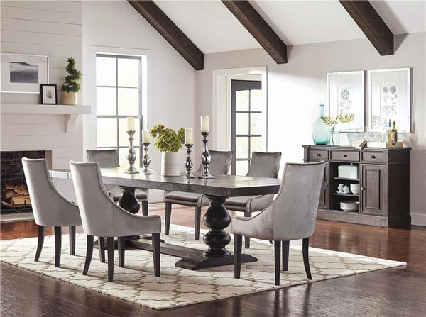 Phelps Upholstered Demi Wing Chairs Grey (Set of 2) - 121714