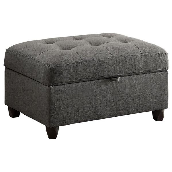 Stonenesse Rectangular Upholstered Storage Ottoman Grey - 500414