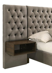 Marley Upholstered Queen Wall Panel Bed Light Brown - 300833Q