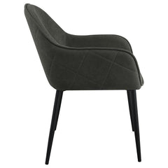 Emma Upholstered Dining Arm Chair Charcoal and Black (Set of 2) - 115593