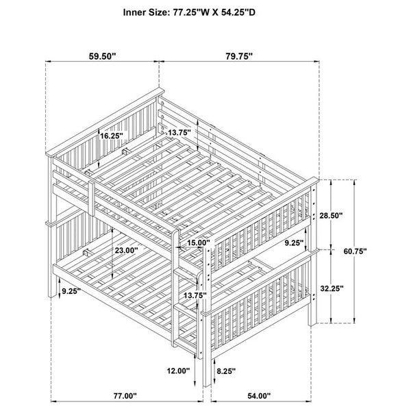Chapman Wood Full Over Full Bunk Bed White - 460360