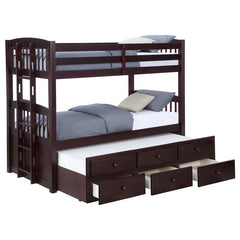 Kensington Twin Over Twin Bunk Bed with Trundle Cappuccino - 460071