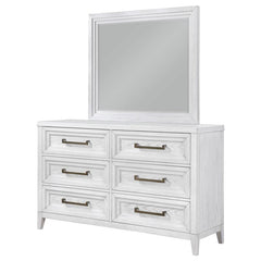 Marielle 6-drawer Dresser with Mirror Distressed White - 224843M