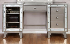 Leighton Vanity Desk and Stool Metallic Mercury - 204927