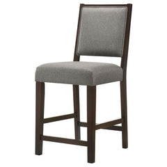 Bedford Upholstered Open Back Counter Height Stools with Footrest (Set of 2) Grey and Espresso - 183471