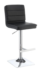 Bianca Upholstered Adjustable Bar Stools Black and Chrome (Set of 2) - 120695