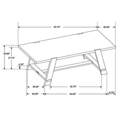 Sharon Rectangular Trestle Base Dining Table Blue and Brown - 104171