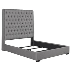 Camille Upholstered California King Panel Bed Grey - 300621KW