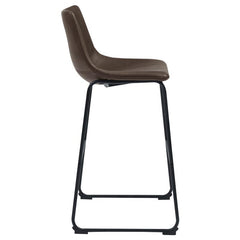 Michelle Armless Bar Stools Two-tone Brown and Black (Set of 2) - 102536