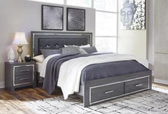 Lodanna King Panel Bed with 2 Storage Drawers - B214B13