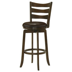 Murphy Ladder Back Pub Height Swivel Bar Stool Dark Cherry and Brown - 181369