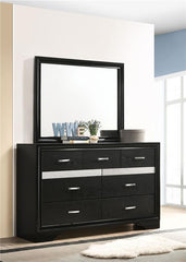 Miranda 7-drawer Dresser with Mirror Black and Rhinestone - 206363M