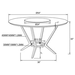 Abby Round Dining Table with Lazy Susan White and Chrome - 110321