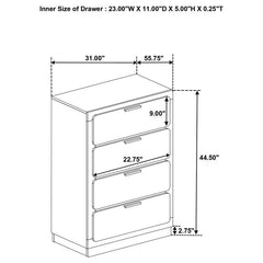 Caraway 4-drawer Bedroom Chest Black - 224785