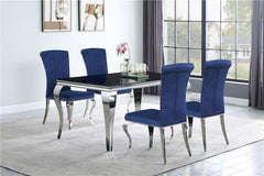 Carone Rectangular Dining Table Chrome and Black - 105071