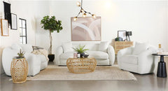 Isabella 3-piece Faux Sheepskin Upholstered Sofa Set Natural - 509871-S3