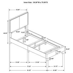 Boyd Upholstered Twin Panel Bed Charcoal - 350061T