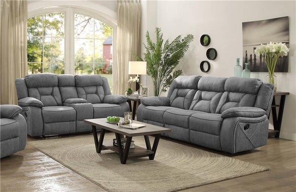 Higgins 2-piece Upholstered Motion Reclining Sofa Set Grey - 602261-S2