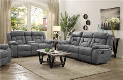 Higgins 2-piece Upholstered Motion Reclining Sofa Set Grey - 602261-S2