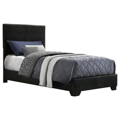 Conner Upholstered Twin Panel Bed Black - 300260T
