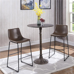 Oswego Round Bar Table Dark Russet and Antique Bronze - 100064