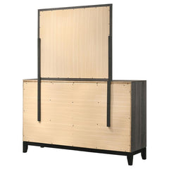 Watson 6-drawer Dresser with Mirror Grey Oak and Black - 212423M