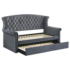 Scarlett Upholstered Twin Daybed with Trundle Grey - 300641