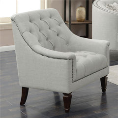 Avonlea Fabric Upholstered Sloped Arm Chair Grey Fabric - 505643