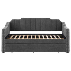 Kingston Upholstered Twin Daybed with Trundle Charcoal - 315962