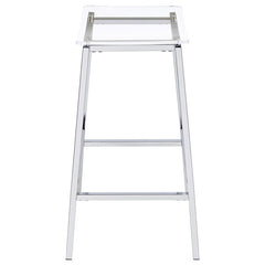 Jovani Acrylic Backless Bar Stools Clear and Chrome (Set of 2) - 182359
